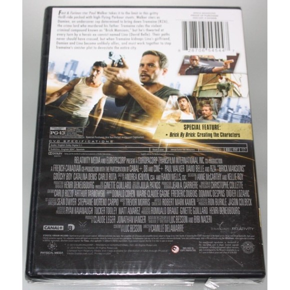 Brick Mansions (DVD, 2014) Action Paul Walker David Belle RZA Goûchy Boy NIP - Picture 2 of 3